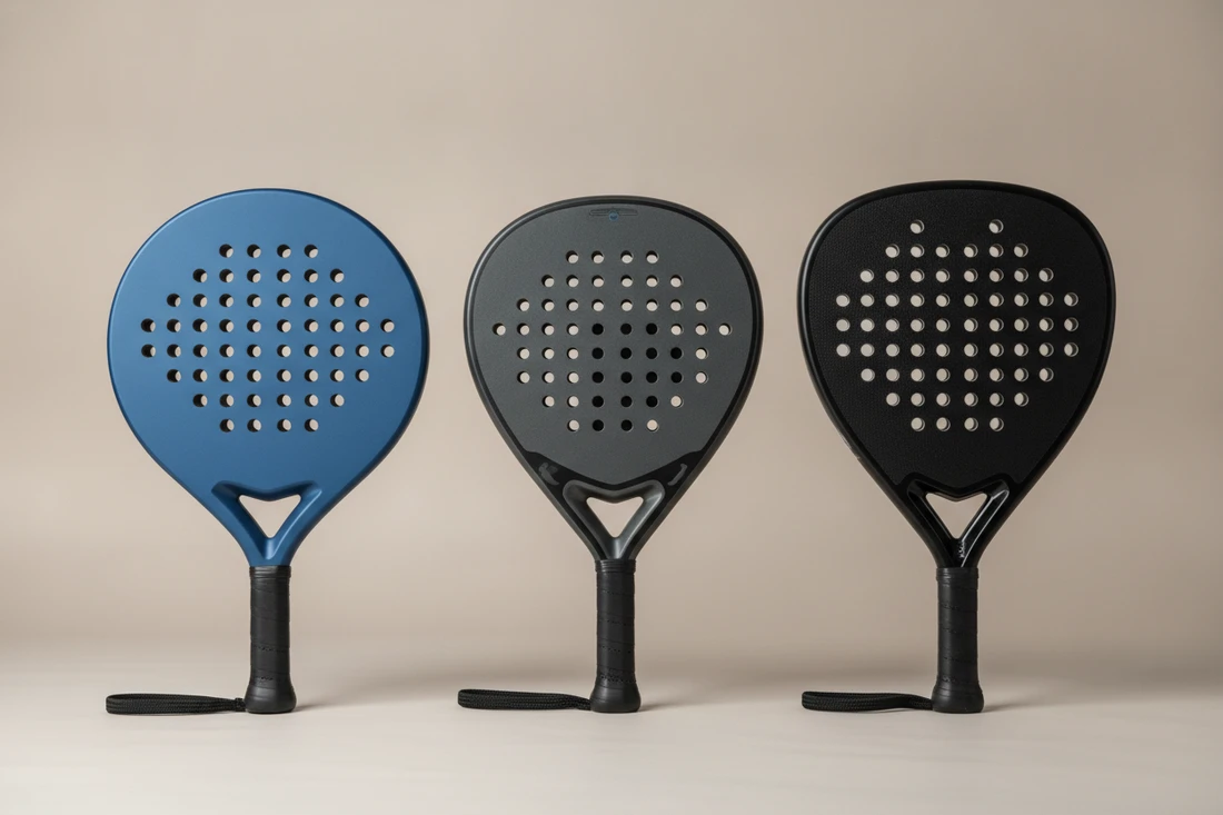 Formes de raquettes de padel ronde goutte d'eau diamant, indoor