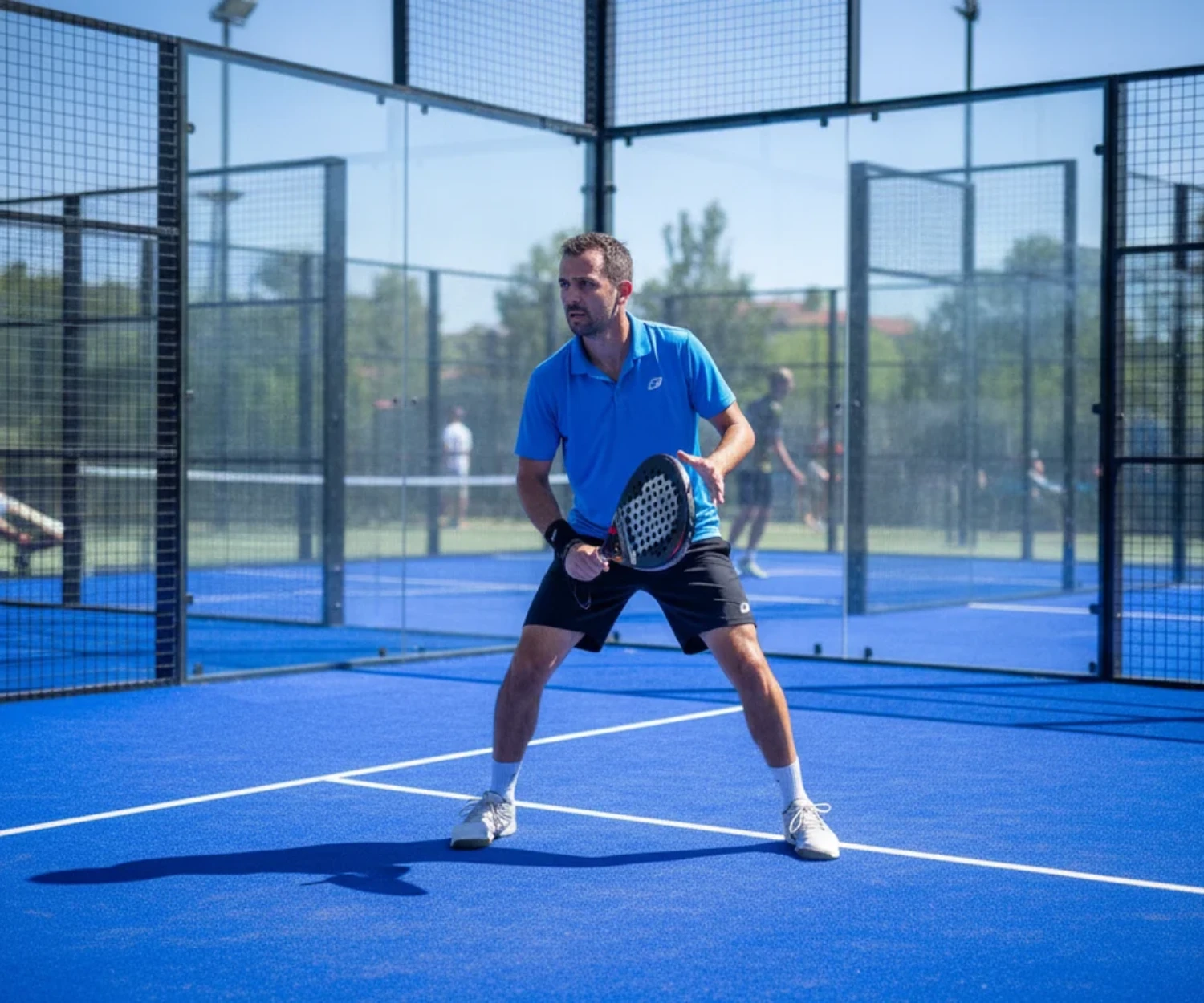 Joueur de padel en match, evaluer son niveau de padel