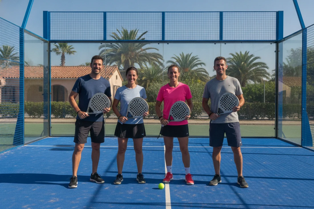 Communaute de joueurs de padel dans un club local