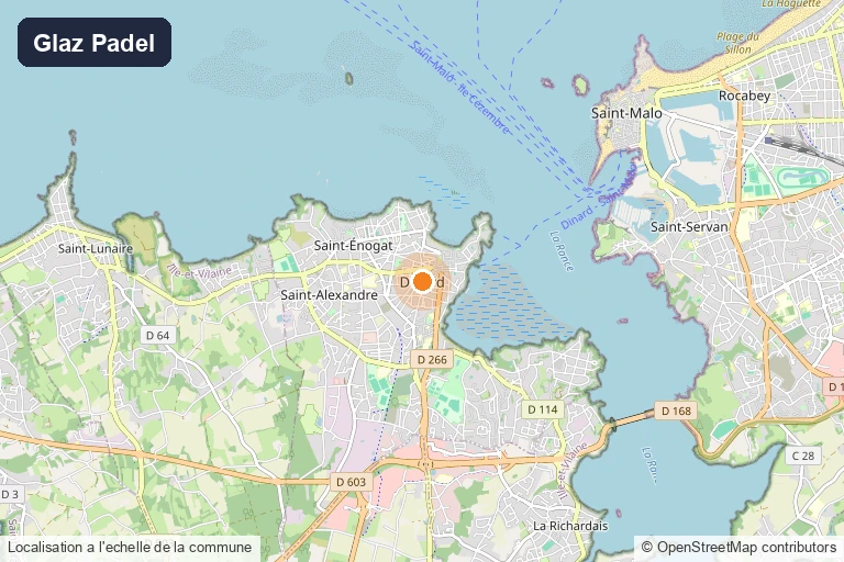 Carte de situation du club de padel Glaz Padel à Dinard