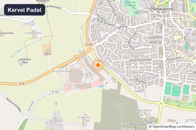 Carte de situation de Kervel Padel à Châteaugiron
