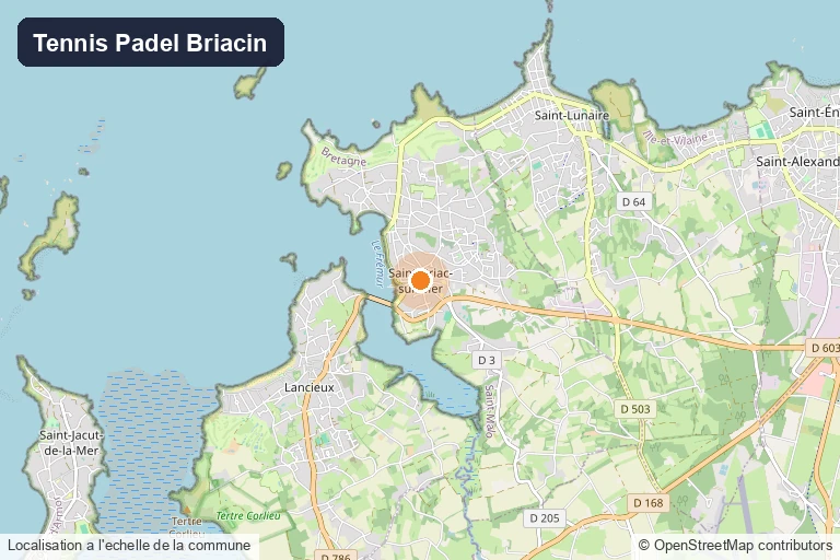 Carte de situation du Tennis Padel Briacin à Saint-Briac-sur-Mer