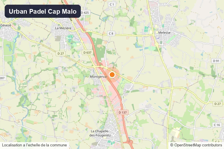Carte de situation d'Urban Padel Cap Malo à Melesse