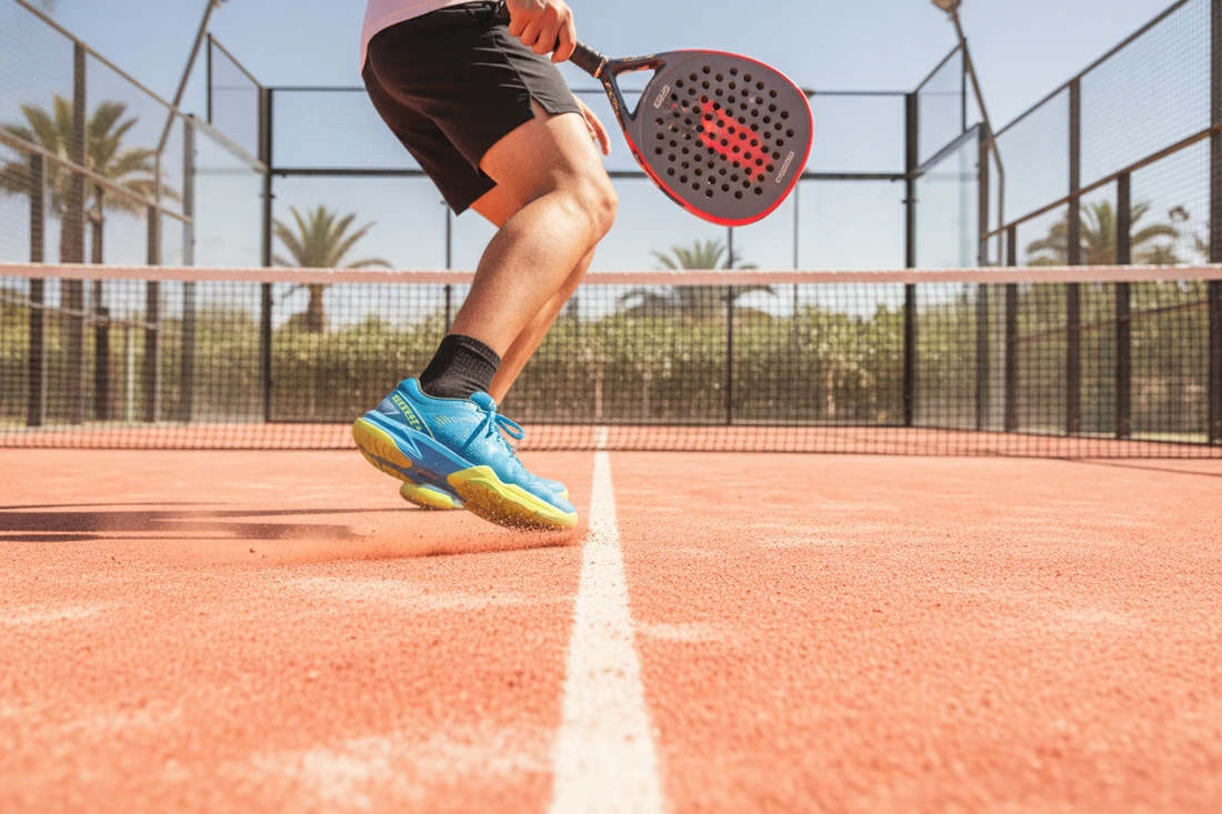 Appuis et pivot avec des chaussures de padel