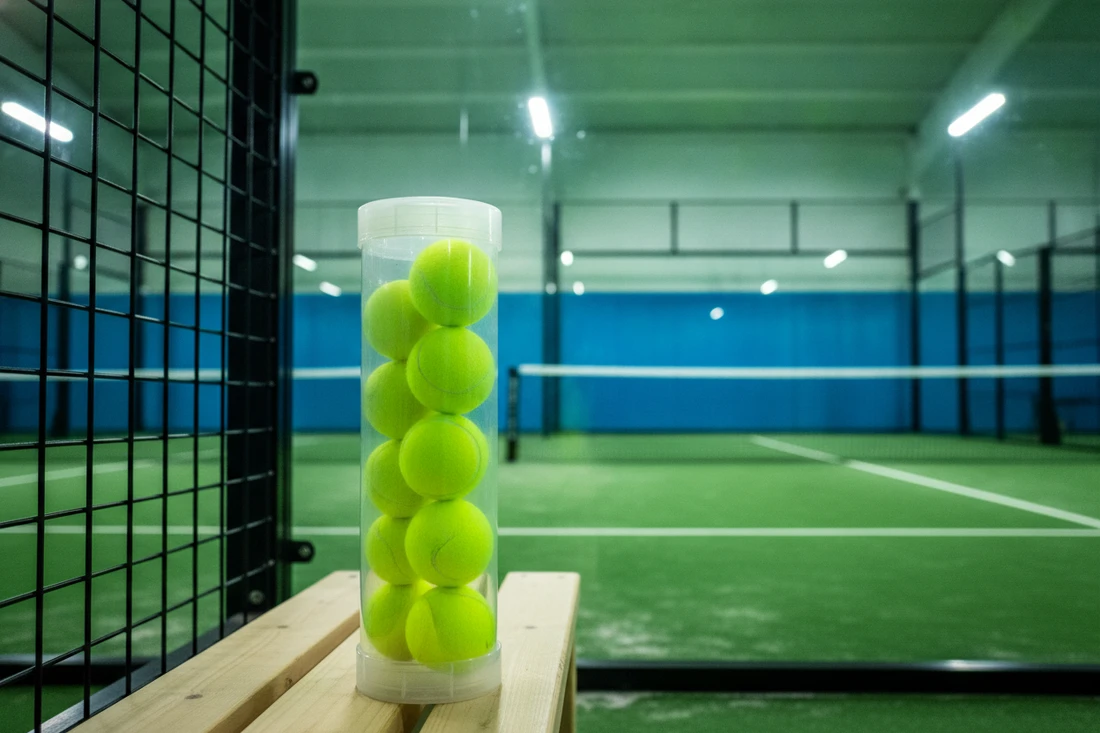Balles de padel jaunes dans un pressuriseur pour les conserver plus longtemps